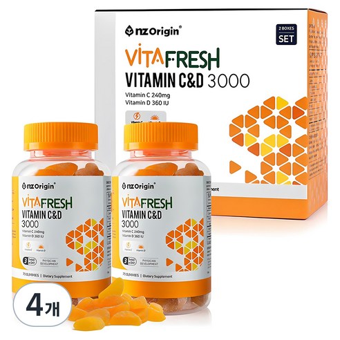 엔젯오리진 비타프레쉬 비타민 C&D 3000 꾸미, 70정, 4개