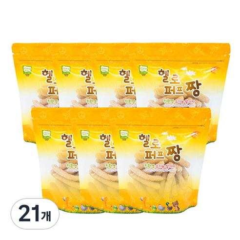 짱죽 유기농 유아 쌀과자 스틱형 21g, 블루베리, 21개