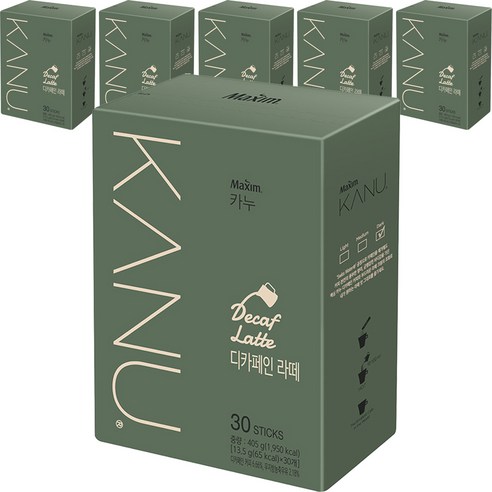 카누 디카페인 라떼 스틱커피, 30개, 6개