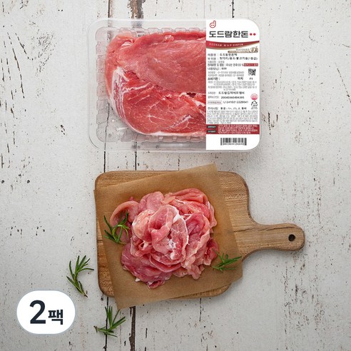 도드람한돈 1등급 뒷다리살 불고기용 (냉장), 800g, 2팩