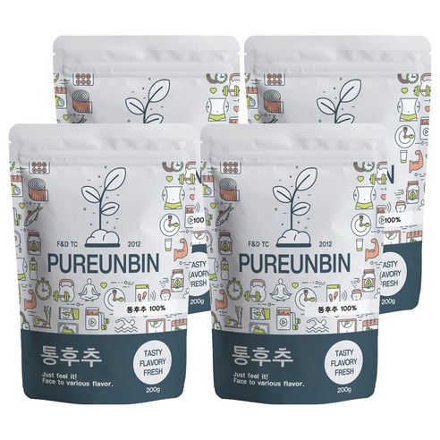 푸른빈 통 흑후추, 200g, 4개