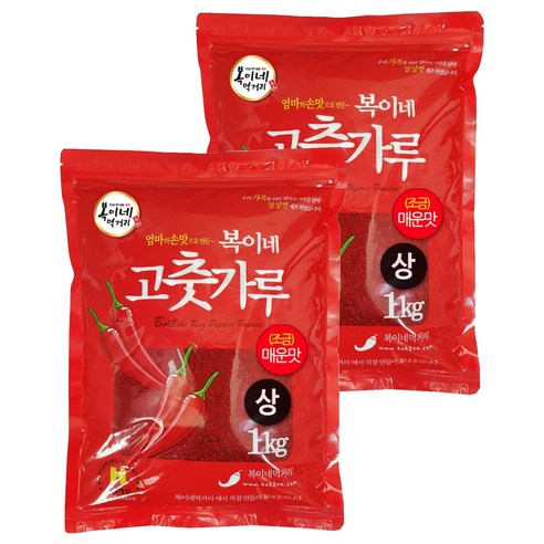 복이네먹거리 중국산 고춧가루 상 조금매운맛 김치용, 1kg, 2개