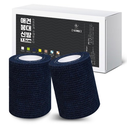 딩동펫 자가접착 애견 붕대신발, 네이비, 12개