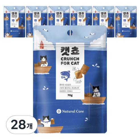 네츄럴코어 캣쵸 고양이 간식, 연어, 70g, 28개