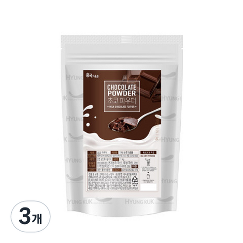 흥국에프엔비 초코 파우더, 1kg, 1개입, 3개