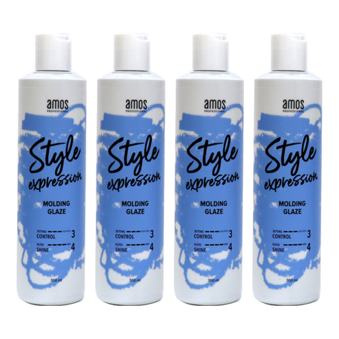 아모스프로페셔널 스타일 익스프레션 몰딩 헤어 글레이즈, 4개, 300ml