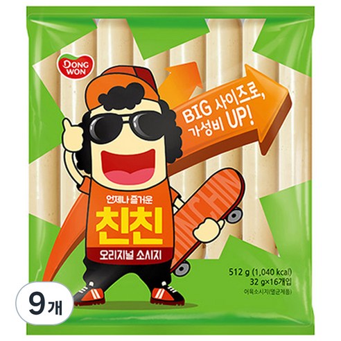동원 친친 오리지널 소시지, 512g, 9개