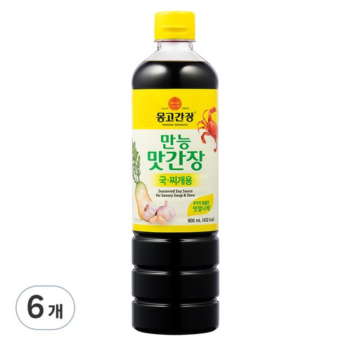 몽고간장 국찌개용 만능 맛간장, 900ml, 6개