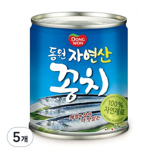 동원 자연산 꽁치 통조림, 230g, 5개