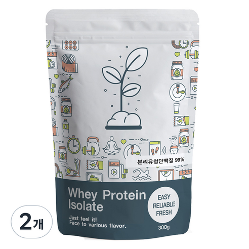 푸른빈 WPI 분리 유청단백 분말 가루, 300g, 2개