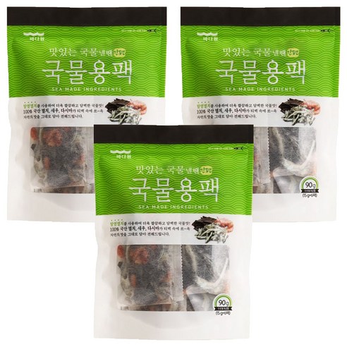 바다원 맛있는 국물 낼땐 국물용팩, 90g, 3개
