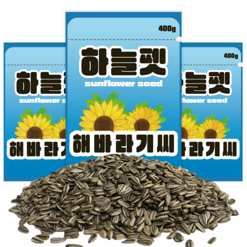 하늘펫 햄스터 해바라기씨, 400g, 3개