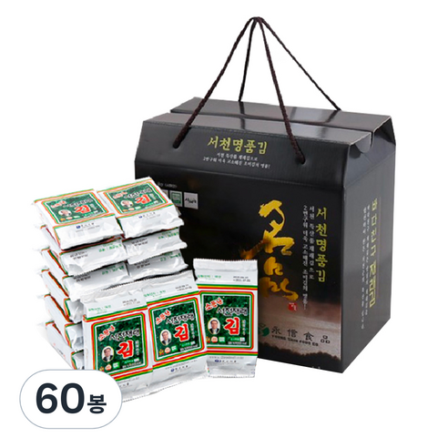 바다친구 서천 명품김 도시락김, 60개, 4g