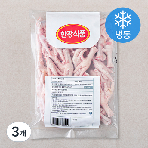 한강식품 뼈있는 닭발 (냉동), 1kg, 3개