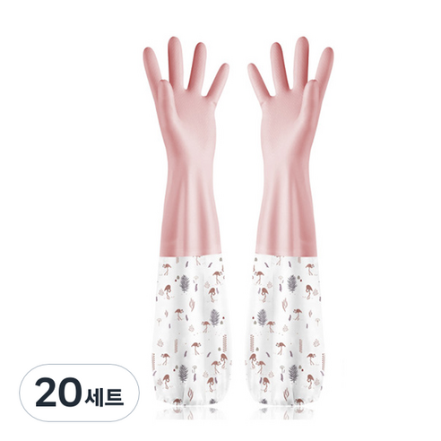 마켓감성 포근 주방 다용도 고무장갑 M, 타입1, 20세트, 중(M)