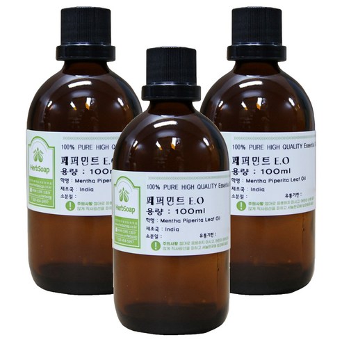 허브솝 페퍼민트 에센셜 오일, 3개