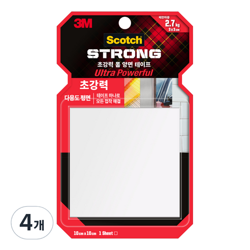 스카치 초강력 다용도 폼 양면 테이프, 4개