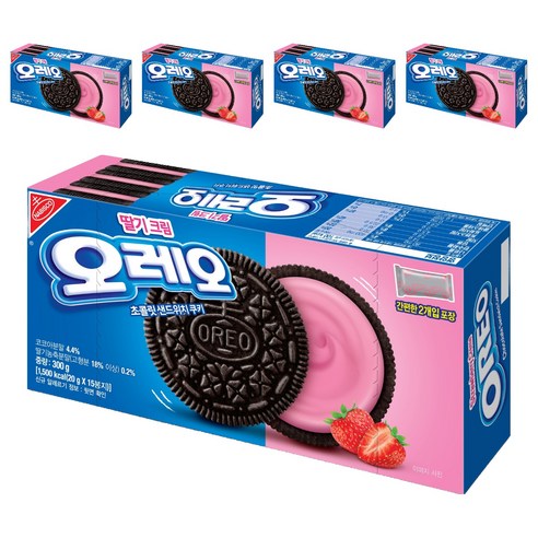 오레오 딸기크림, 300g, 5개