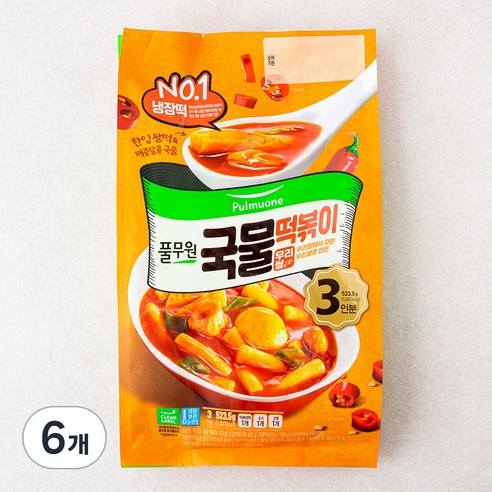 풀무원 우리쌀 국물떡볶이 3인분, 523.5g, 6개