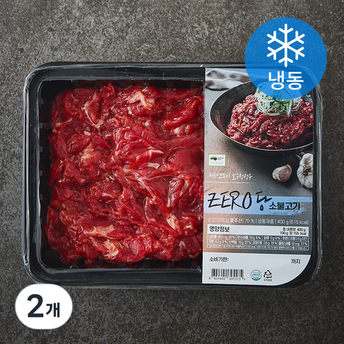 미트엔조이 청정우 제로당 소불고기 (냉동), 2개, 400g
