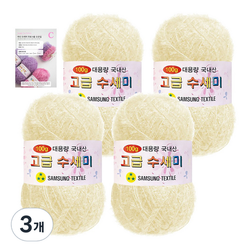 야나 대용량 수세미 100g x 4p + C 인쇄도안 8종 세트, 136 옐로우아이보리, 3개