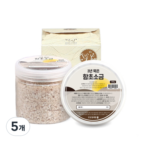 단심답례품 3년 묵은 천일염 함초소금 + 골드 선물박스, 300g, 5개