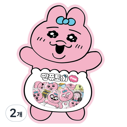 도티도그 빤쮸토끼 조각스티커, PINK, 2개