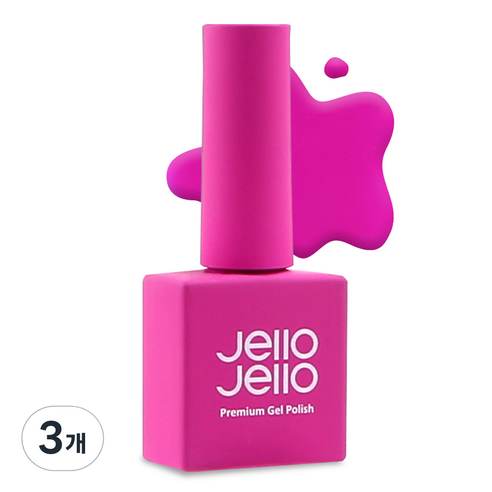 젤로젤로 프리미엄 네온 컬러 젤 폴리쉬, 마젠타퍼플, 10ml, 3개