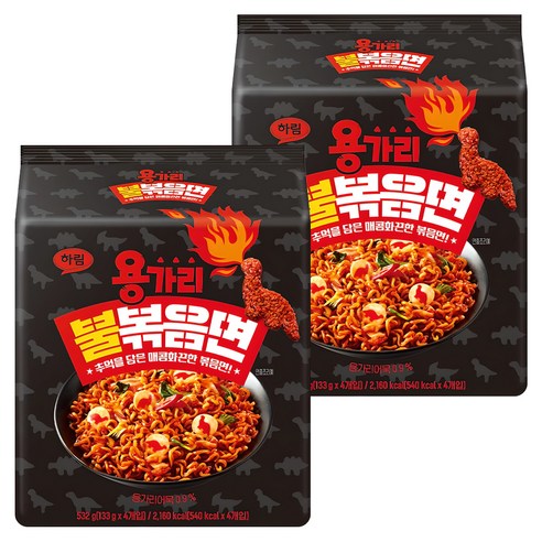 하림 용가리 불 볶음면 133g, 8개
