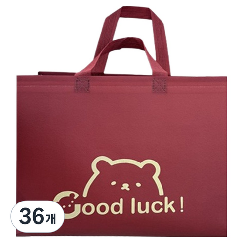 마켓감성 행운곰 부직포백 대형, 레드, 36개