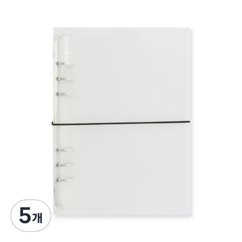 gyou 컴파운드 플래너 A5 바인더 로고 유 6공, 올리브색(스트랩), 5개