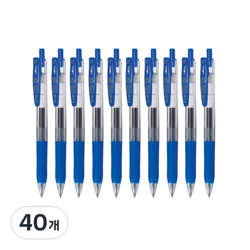 제브라 사라사클립 중성펜 JJB15 0.7mm, 청색, 40개