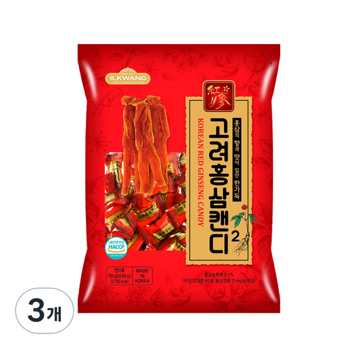 일광제과 고려홍삼캔디2, 3개, 700g