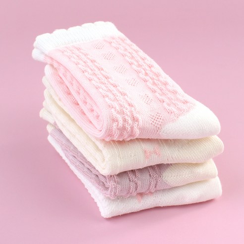 사랑스러운 디자인과 쾌적함! 코코비도로시 리본메시 양말로 우리 아이 발끝까지 봄을 입히세요.