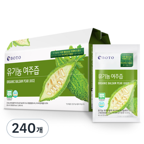 보뚜 유기농 여주즙, 240개, 80ml