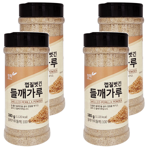 청화농산 껍질벗긴 들깨가루, 180g, 4개