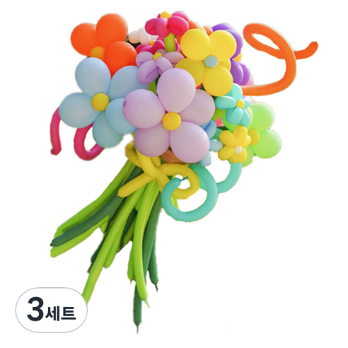 타이탄 잔치 생일 파티 이벤트 풍선 꽃다발 플라워 + 펌프 세트, 3(풍선), 랜덤발송(펌프), 3세트