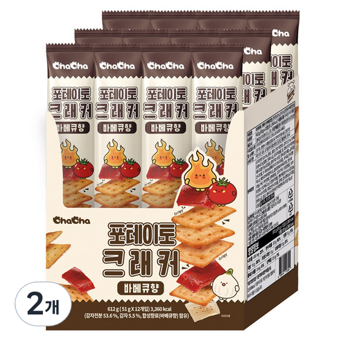 ChaCha 포테이토 크래커 바베큐향 12p, 2개, 612g