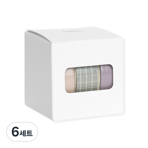 왈가닥스 아르떼 마스킹 테이프 플랜 15mm x 10m 3종 세트, Blueberry, 6세트