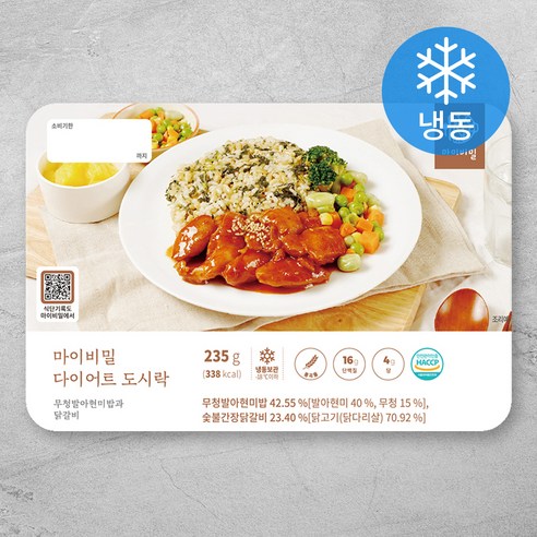 다이어트도시락 무청발아현미밥과 닭갈비, 1팩, 235g