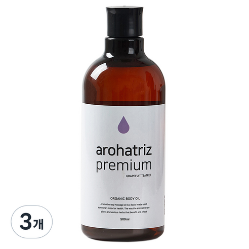 아로하트리즈 프리미엄 바디마사지오일 그레이프프룻 티트리, 500ml, 3개