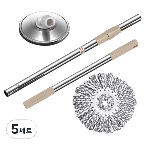 명강산업 고급형 핸드 스핀 회전 밀대 + 걸레 랜덤발송 세트, 5세트
