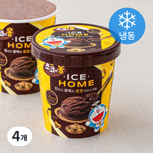 초코에몽 아이스홈 아이스크림 (냉동), 474ml, 1개입, 4개