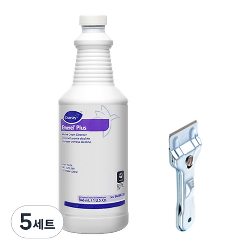 다이버시 에머럴 플러스 인덕션 세정제 + 스크래퍼 세트, 946ml, 5세트