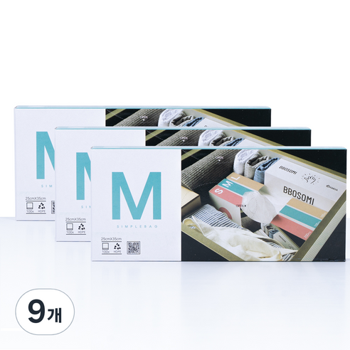 담다 수납이 간편한 뽑아쓰는 위생백, 중(M), 100개입, 9개