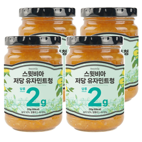 스윗비아 저당 유자민트청, 235g, 1개입, 4개