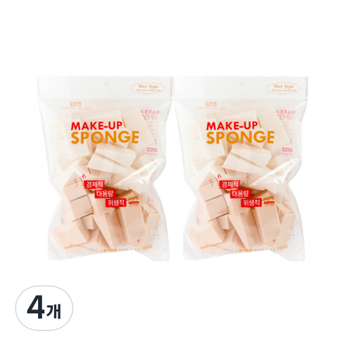 주트 소프트 터치 조각 퍼프 38p, 혼합색상, 4개