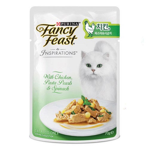 팬시피스트 인스퍼레이션 치킨+파스타+시금치 혼합맛 고양이 습식 간식, 70g, 1개