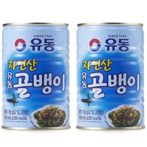 유동 자연산 골뱅이 통조림, 400g, 2개