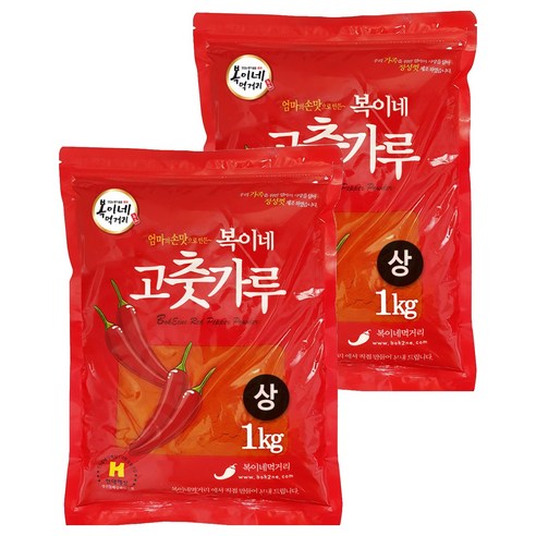 복이네먹거리 중국산 고추가루 보통맛 떡볶이 소스용 상, 2개, 1kg